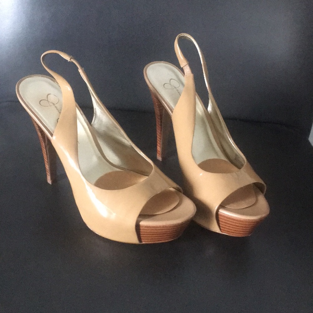 Jessica Simpson tan heels
